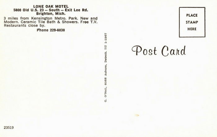 Lone Oak Motel - Old Postcard (newer photo)